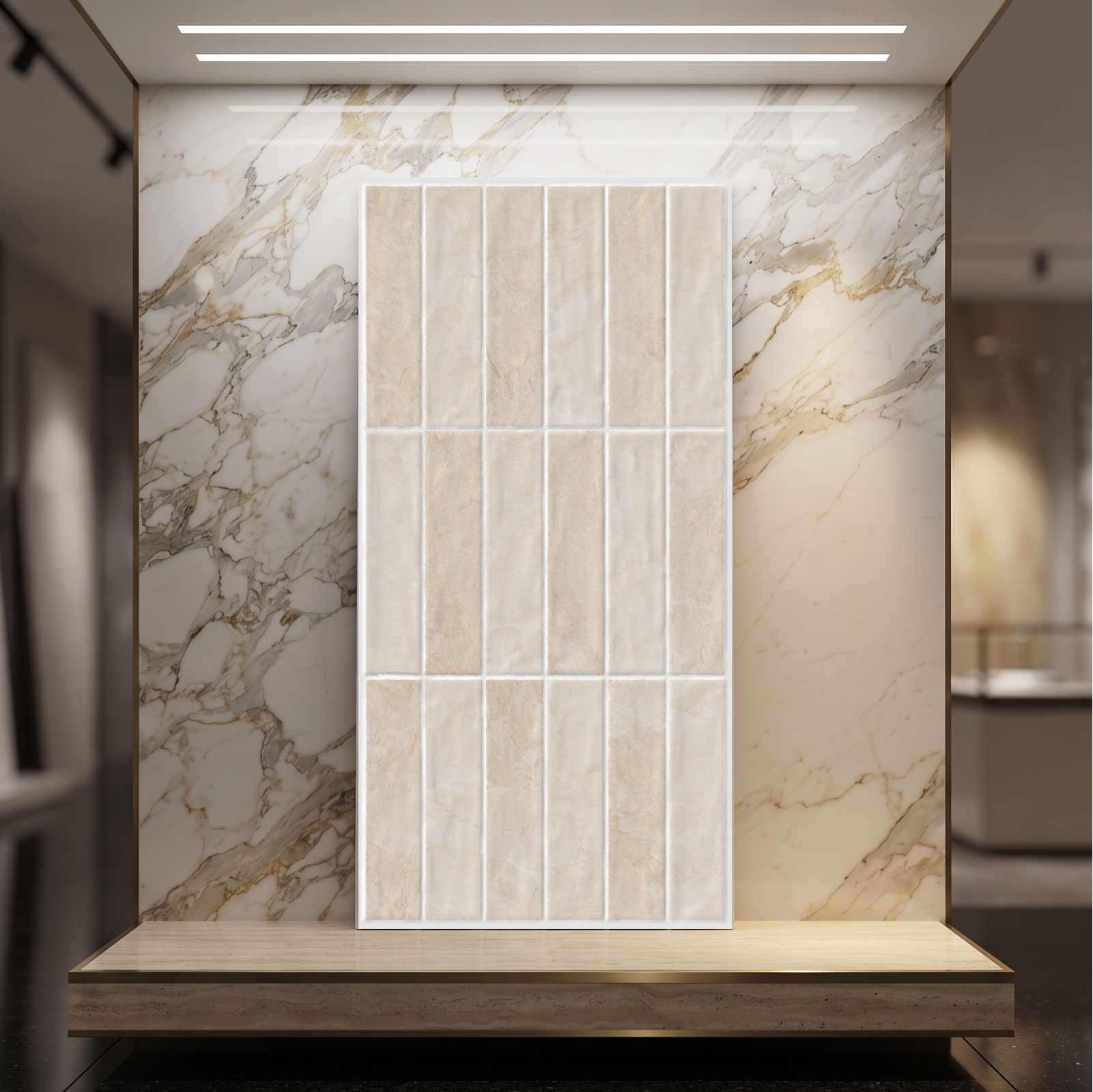 Gạch Novita Sorriso4804 Greige 40x80cm gạch giả thẻ tone trung tính